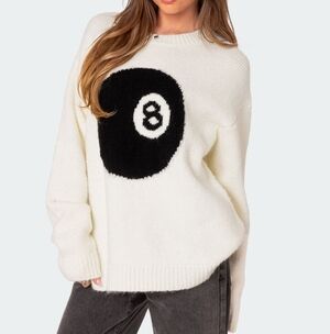 NWT Edikted Chunky Sweater with 8-Ball Design XL